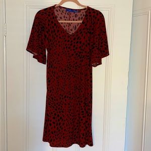Animal Print Tunic Flare Sleeve Dress